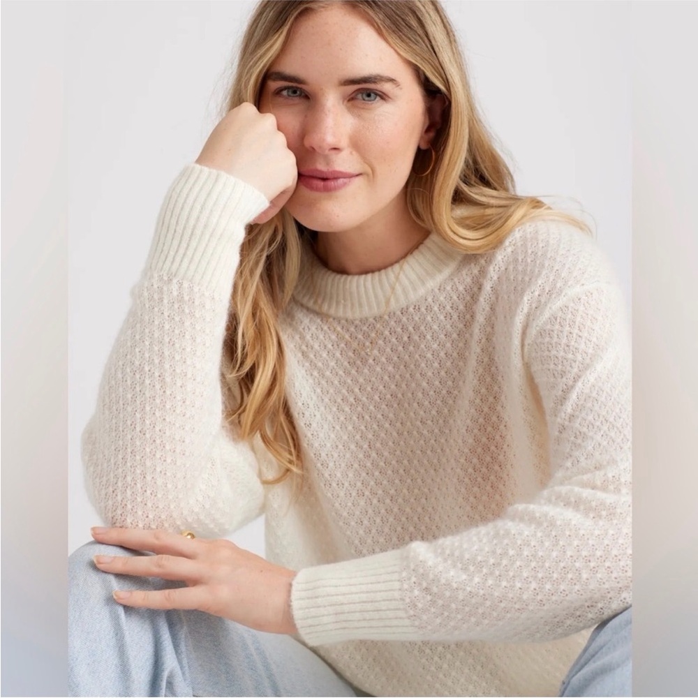Quince Baby Alpaca-Wool Diamond Stitch Crew size small‎